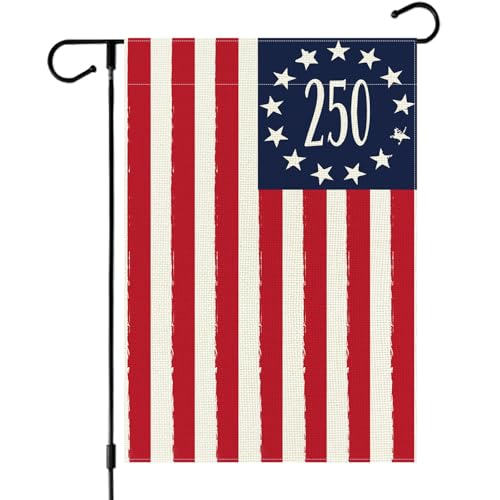 250 Years America Anniversary Garden Flag Double-sided 250 Years Patriotic 4th of July Yard Sign for 2026 Outdoor Independence Day Decoration