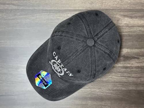 Image of Sailing Captain Hat for Boat Owners, Adjustable Embroidered Skipper Cap for Adult