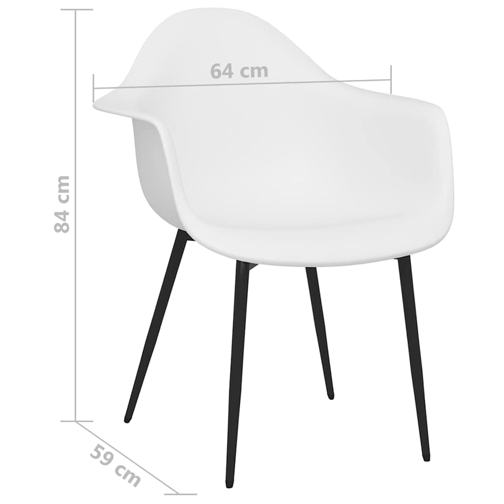 Set di 2 sedie da pranzo in PP bianco