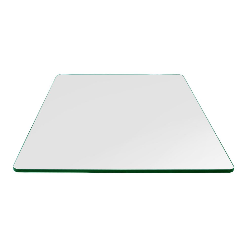 24 inch Square Glass Table Top - Tempered - 3/8" Thick Glass Surface, Safe Flat Polished, Radius Corners, Multipurpose for Dining Table, Patio, Coffee and End Table