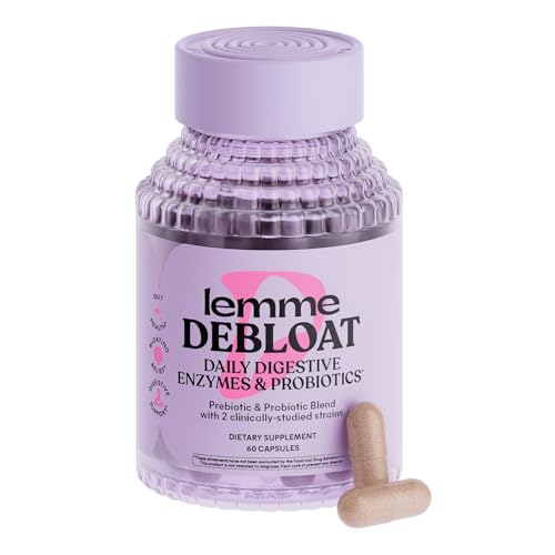 Lemme Debloat 3-in-1 Prebiotic, Probiotic & Digestive Enzyme Capsules for Bloating & Gas Relief - 2...