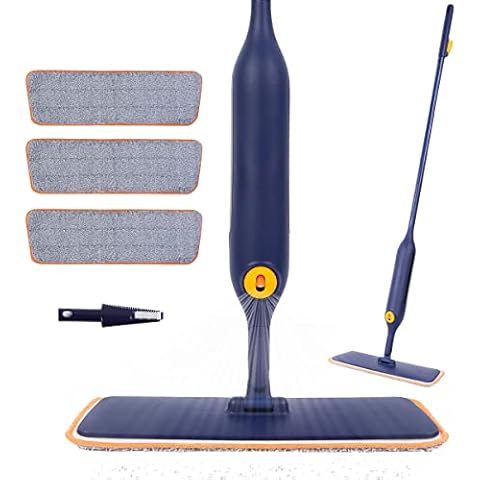 Spray Mop for Cleaning Floors - JEHONN Microfiber Kitchen Mop with Upgraded 10-Degree Swivel Nozzle, 3 Washable Pas and Refillable Bottle for Hard-wood Laminate Floor, Ceramic Tile Cover