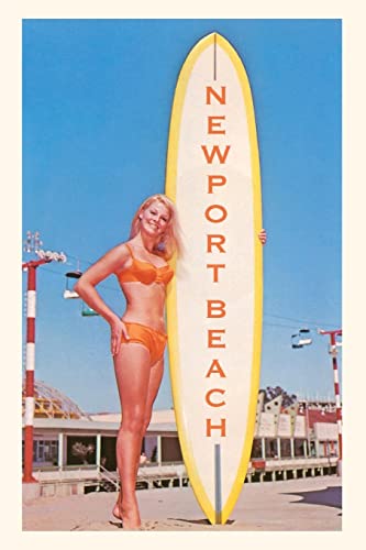 Vintage Journal Surfer Girl, Newport Beach (Pocket Sized - Found Image Press Journals)