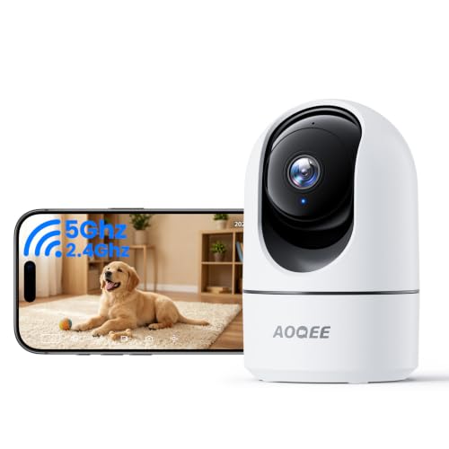 AOQEE 2K Cameras for Home Security, Dog Camera, 360 Coverage PTZ, G5 1Pack - image 1