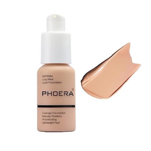 Miniatura 3 de PHOERA Foundation 102# Nude y 104# Buff Beige, Base líquida de control de aceite mate suave.