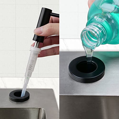 AIKE AK1052 500ML Spülmittelspender mit Edelstahlpumpe, Einbau-Seifenspender für Küchenspüle und Waschbecken