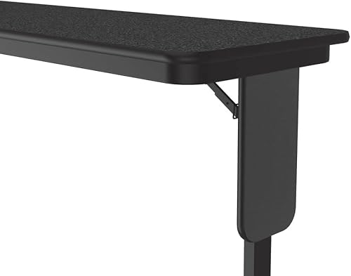 Miniatura 4 de Correll Mesas de seminario de patas de panel (HPL), 18 x 72 pulgadas, granito negro