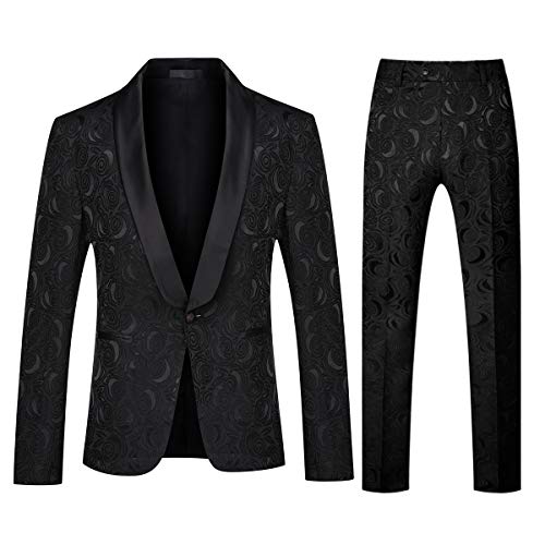 YFFUSHI Men's Jacquard Tuxedo Suit
