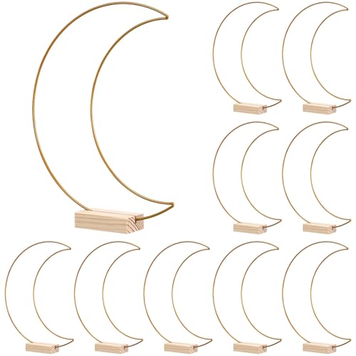 Aros de Hierro con Base de Madera Uonlytech para Centros de Mesa de Boda de 10 Juegos 2