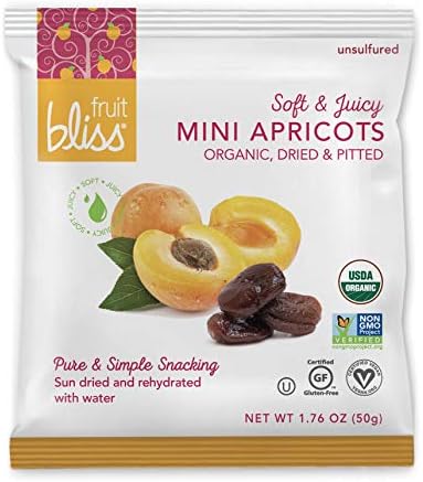 Unsulfured Turkish Apricots - Organic Apricots Dried Fruit Snacks - Healthy Snacks for On the Go & Post Workout Snacks - Non-GMO, Gluten-Free, Dried Apricot Fruit Snacks (12 Mini Pack – 1.76 oz. each