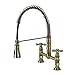 Kingston Brass GS1273AX Heritage Pull-Down Sprayer Kitchen Faucet, Antique Brass, 11.19 x 10 x 18.75