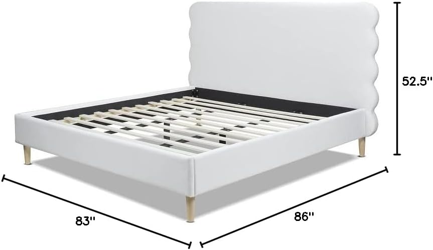 Jennifer Taylor Home Stockholm Modern Wavy Headboard Platform Bed, King