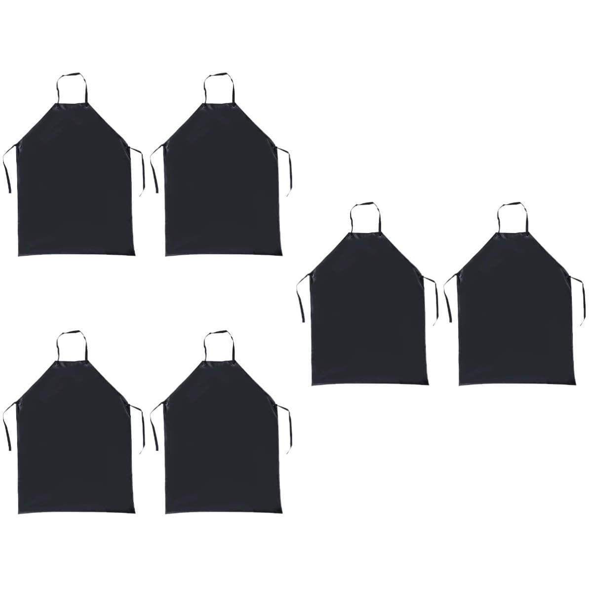 Operitacx 6 Pièces Tablier Imperméable Cuisine en Pvc Noir, Résistant