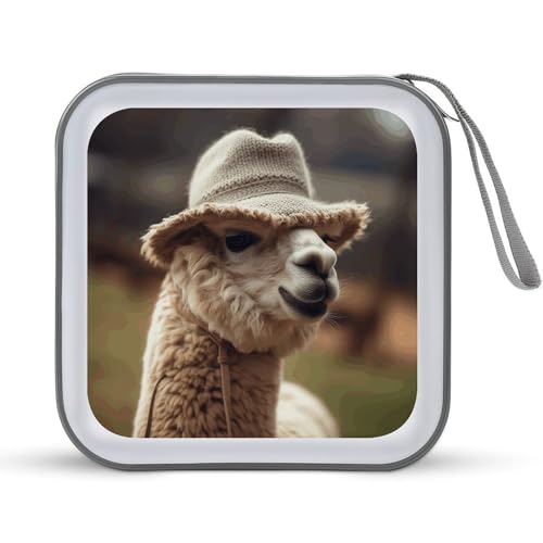 Rangement CD en plastique rigide motif alpaga, idéal pour organiser vos trajets en voiture