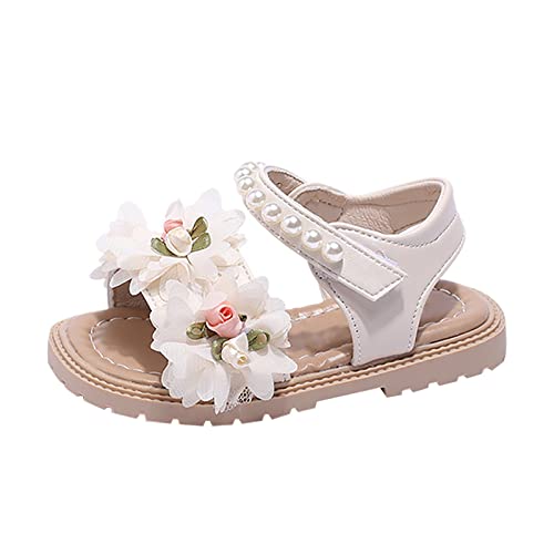 Girls' Sandals Summer Children's Soft Sole Shoes Pearl and Flower Decoration Fashion Girls' Princess Little Girl
