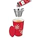 Single Steeps Loose Leaf Tea and Kati Tea Cup with Infuser and Lid, Red Snowflake