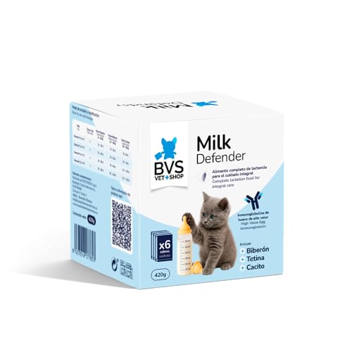 BVS Vet Shop | Leche Maternizada para Gatos Milk Defender | Alimento Completo de Lactancia para el Cuidado Integral de Gatos Cachorros | 1 unid. x 140 gr