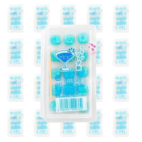 6種から選べる 餅 【 20個 】 ソーダ味 昔懐かしい 駄菓子 1個あたり15粒入 餅 大容量 大量 7RabbitRiograndeオリジナルステッカー付 【商標登録番号 第6667215】 (フルーツソーダ餅)