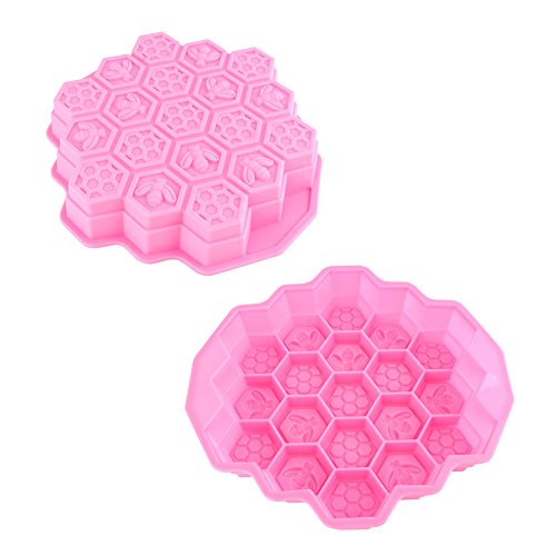 Moldes de silicona de nido de abeja, 2 piezas Moldes de pastel de panal Molde de pastel para hornear Utensilios para hornear Molde de jabón Molde de chocolate de silicona Molde de molde para pastel de