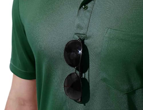 Image of Rdruko Men's Polo Shirts Short Sleeve Quick Dry Outdoor Golf Sports Shirts with Pocket