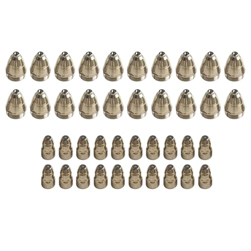 Honseadek Kit de 40 boquillas de electrodo de plasma para antorcha compatible con máquinas de corte por plasma de aire Cut-70, 80, 100 o 120, boquilla de 1,5 mm de diámetro (1,3 mm)
