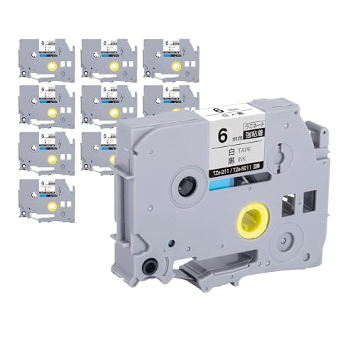 �u���U�[�p �s�[�^�b�` ���~�l�[�g�e�[�v TZe-S211 TZe-S211 6mm ���e�[�v ������ ���S�� 10�Z�b�g �݊����x�� �e�[�v�J�[�g���b�W �e�[�v�J�Z�b�g TZe �e�[�v PT-9700PC PT-9800PCN PT-P900W PT-