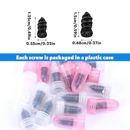 Image of Yolev 50 Pcs Tire Repair Kit Tire Plugs Tire Puncture Spikes Tire Repair Rubber Nail Tire Repair Nail Tire Repair Rubber Screws Vacuum Self-Service for Car Motorcycle ATV Tire Puncture Repair