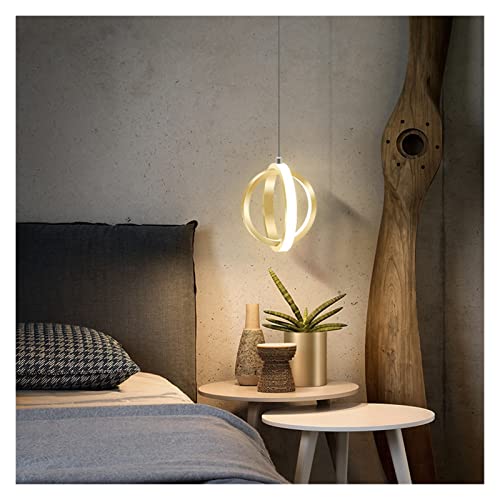 Lustre moderne à LED sphérique or avec éclairage de lustre à tête unique