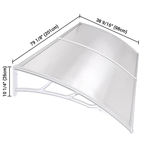 Yescom 80"X40" Outdoor Awning Patio Window Door Canopy Cover Uv Protection Hollow Sheet #TOP5