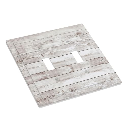 Placa de interruptor doble de madera para salones rústicos y acogedores 4