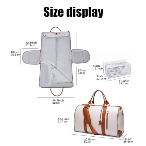 Couvelli Travel Bag, Faltbare Reisetasche FüR Kleidung, 2-In-1 Anzugtasche Mit Kulturbeutel, Schultergurt Und Schuhfach, Ideal FüR Kurztrips (Pink)3