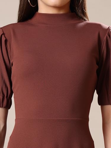 Image of PURVAJA Women's High-Low Knee Length Dress(Ruby-062-to-069)