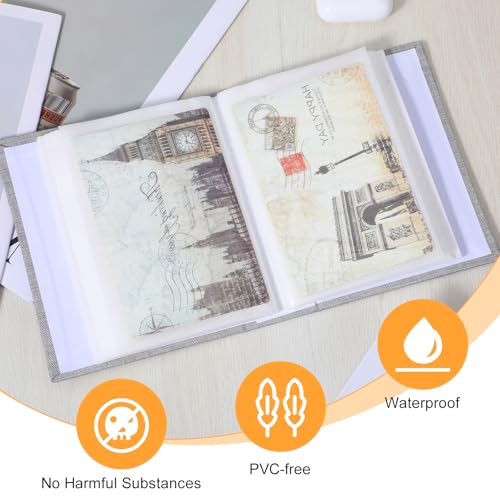 Mały album na zdjęcia, wsuwany, 100 stron, pomieści 200 zdjęć, bardzo duża pojemność, album fotograficzny 4 x 6 cm, bezkwasowa książka z obrazkami na zdjęcia, rodzinne rocznice, wakacje dla dzieci
