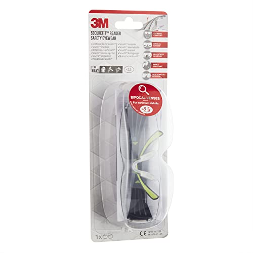 Lunettes de lecture 3M SF425 SecureFit +2,5 loupe de protection transparente - 5