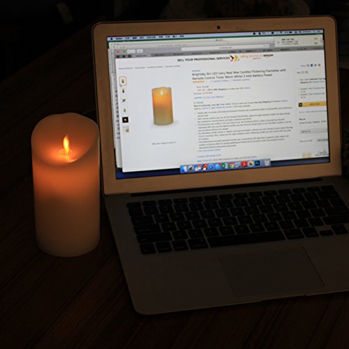 Skybright Brightsky 6In Led Ivory Real Wax Candles Flickering Flameless With Remote Control Timer Warm White 3 Aaa Battery Power #TOP2