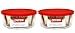 Pyrex Storage Plus 7-Cup Round Storage Dish with Red Plastic Cover Pack of 2 Containers, Clear, Red