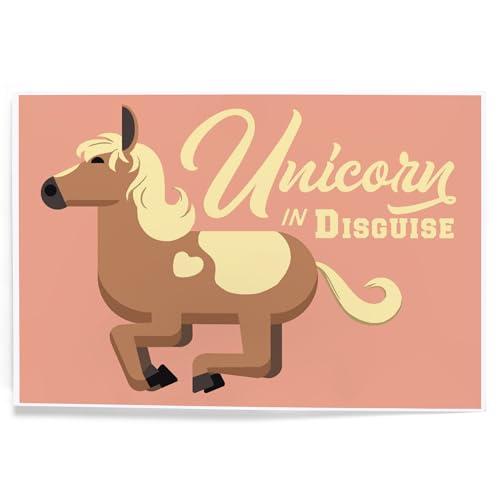 Lantern Press 8x12 Inch Art Print Wall Decor, Pony, Unicorn in Disguise, Geometric
