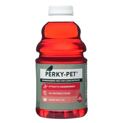 Perky-Pet Hummingbird Nectar Concentrate for Hummingbird Feeder - 32 oz - Makes 96 FL OZ of Red Food Nectar - 238