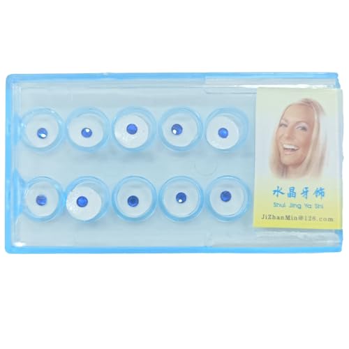 Image of DENTIMICA Dental Gems Decoration Tooth Gem DIY Professional Tooth Crystal Kit Teeth Jewelry for Reflective Teeth Ornament Decor 10Pcs /Box (Blue)