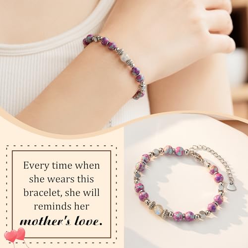 Daughter Gifts from Mom or Dad, I Love You to the Moon and Back Moonstone Bracelet, Teen Girls Bracelets Gifts, Unique Ideas for Birthday, Christmas, Valentine's Day, Easter Baskets3