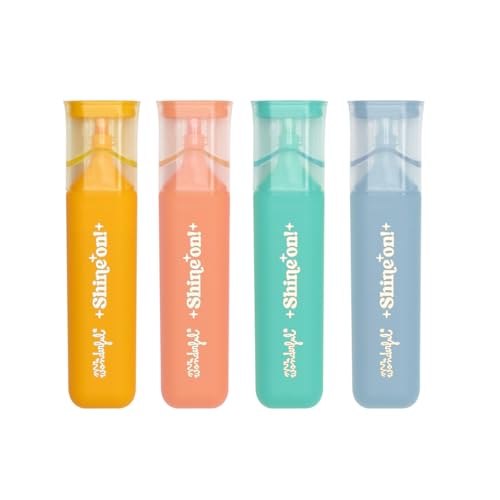 Mr. Wonderful - Set de 4 subrayadores con tinta de purpurina - Shine on! - Set de 4 subrayadores con tinta glitter