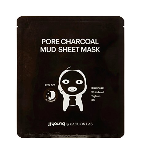 JJ YOUNG Pore Charcoal Mud Sheet Mask - Enhances Skin Elasticity - 0.85 oz.