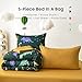 Wake In Cloud - Dinosaur Bedding Set for Boys, Cute Colorful Dinosaur Soft Lightweight Comforter Set with Sheets, 5 Pieces Kids Bed in a Bag, Dark Green, Twin Size