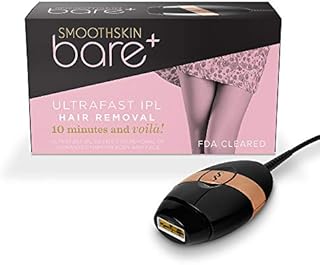 SmoothSkin Bare Plus Ultrafast IPL Laser Permanent Hair Removal for Men & Women, Works on Body & Face, Clinically Tested and FDA Cleared, Black