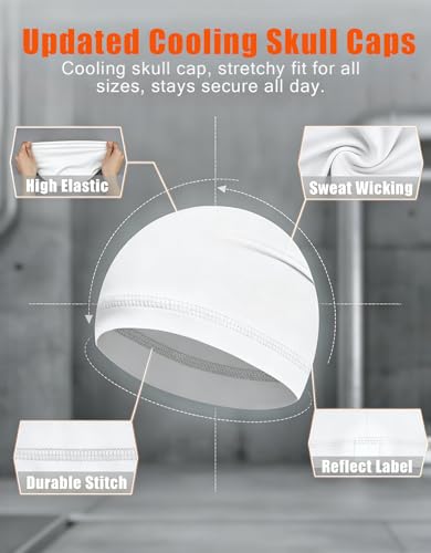 Image of Sweat Wicking Skull Caps Cooling Helmet Liner Hat Running Beanie Cycling Skullcap Sleeping Cap for Men Women