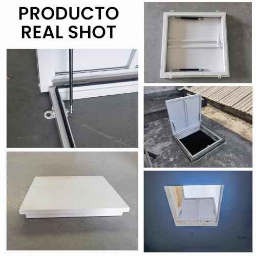 Claraboya techo aluminio 45x45 tragaluz con tapa acceso emergencia 8