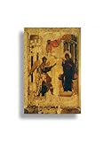 Annunciation by Andrei Rublev Orthodox Icon Canvas Print – Russian Byzantine Wall Art, Gallery Wrapped, 7.8x11.8 Inches (20cm x 30cm), Christian Religious Gift