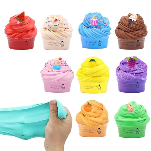 Juguete de arcilla de barro | 9 piezas extensible y afrutado perfumado – Juego de baba sensorial de juguete – para adultos, niños, niñas, niños, estudiantes, preescolares, aulas, viajes