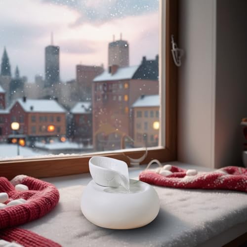 Zen’Light - Trinkbrunnen Toby für Katzen und Hunde - Tränke für Haustiere aus Keramik-Emaille - Wasserspender ohne Farbe, ungiftig - Geschlossener Wasserkreislauf ohne Licht - Höhe 18 cm