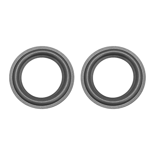 Rebower スピーカーフォームエッジ サラウンドリング ゴム 穿孔サブウーファーリング交換部品 修理やDIYサブウーファー装飾用 115 mm ブラック 2個